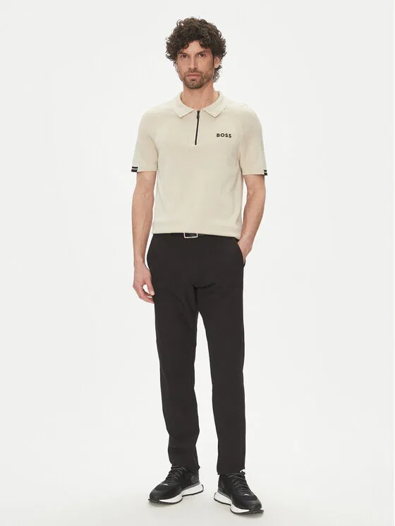 Поло slim fit K_Perform-Max_Pl Boss, бежевый — фото 2