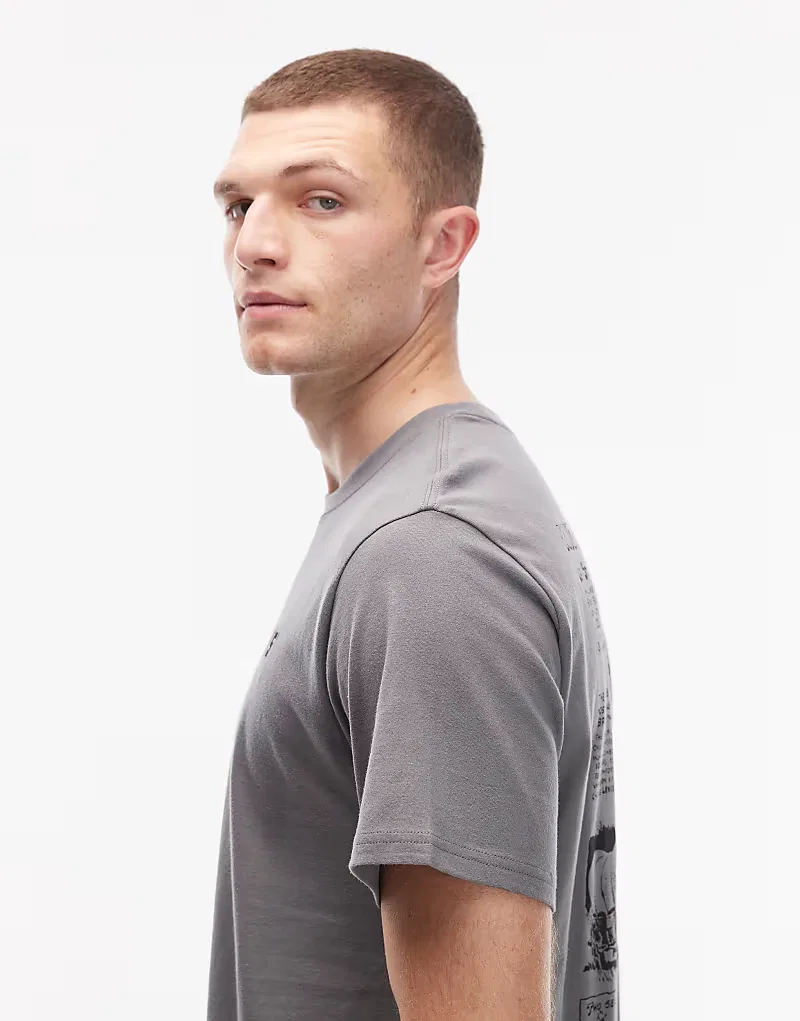 Футболка Levi's в стиле вестерн с графическим принтом на спине, свободного кроя, серый — фото 4