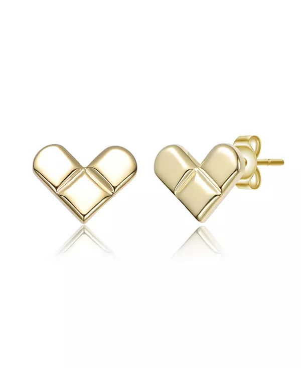 

Серьги-Гвоздики в форме сердца из стерлингового серебра 14 карат с позолотой Genevive, gold