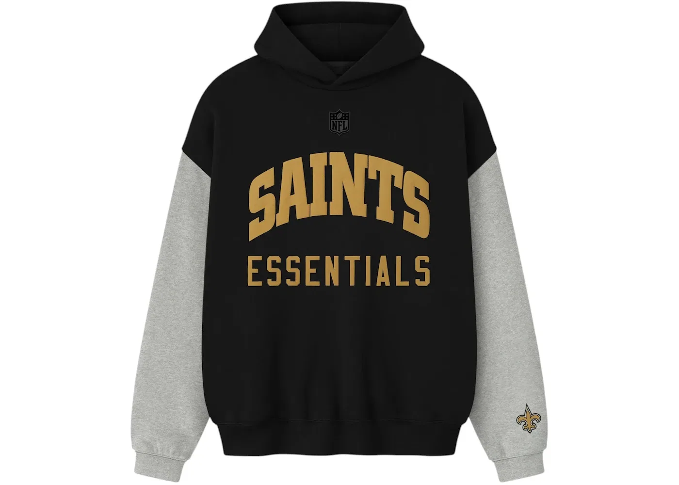 Мужской худи с принтом Saints Sport Fear of God, Black/Concrete Heather