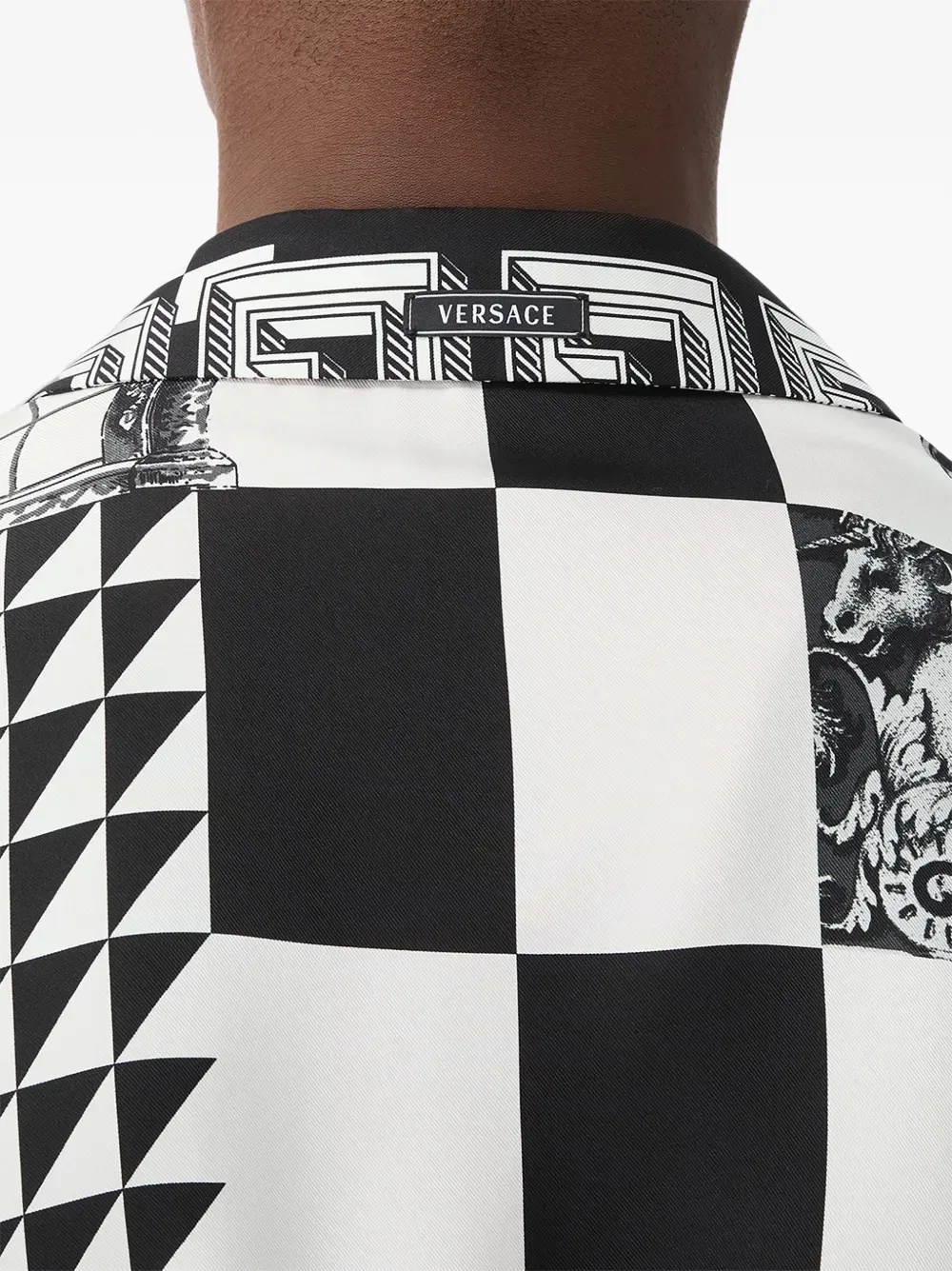 Рубашка шелковая Versace, черный — фото 4