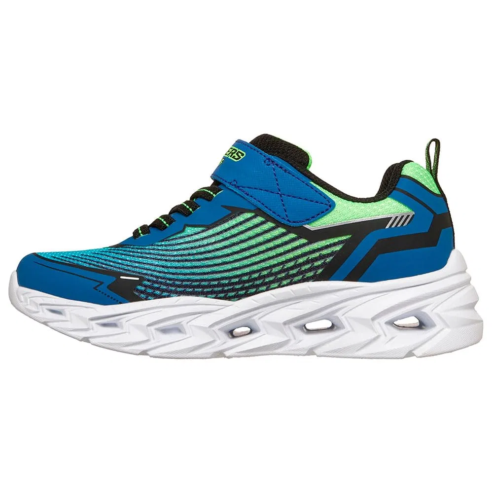 Детские кроссовки для мальчиков с подсветкой Skechers Vortex 3.0, Black Blue Lime — фото 3