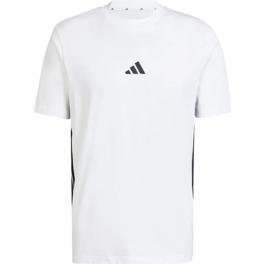 Футболка спортивная с принтом Sportswear JE6388 Essentials 3-Stripes Single Jersey Tee adidas, Черно-белый — фото 3
