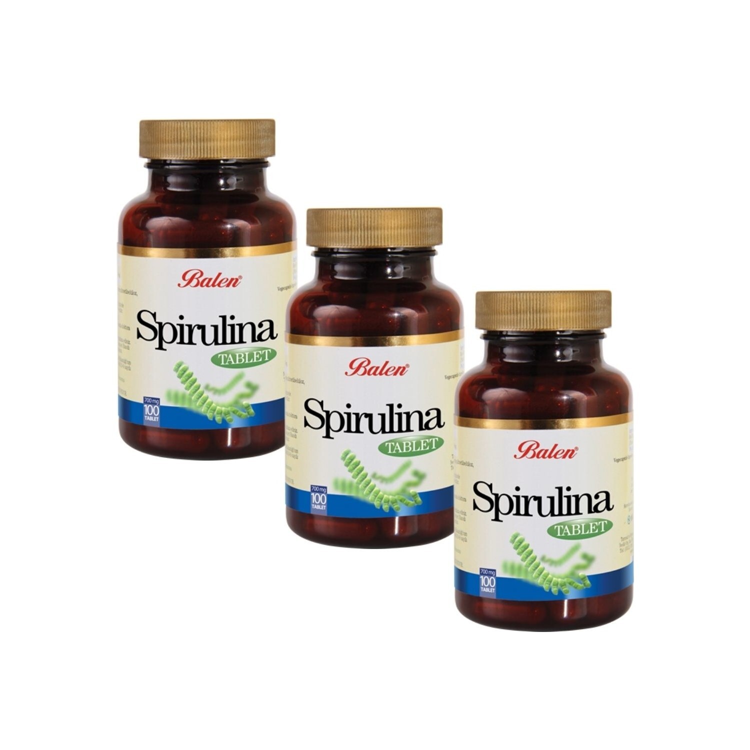 

Добавка Balen Spirulina 740 мг, 3 упаковки по 100 таблеток