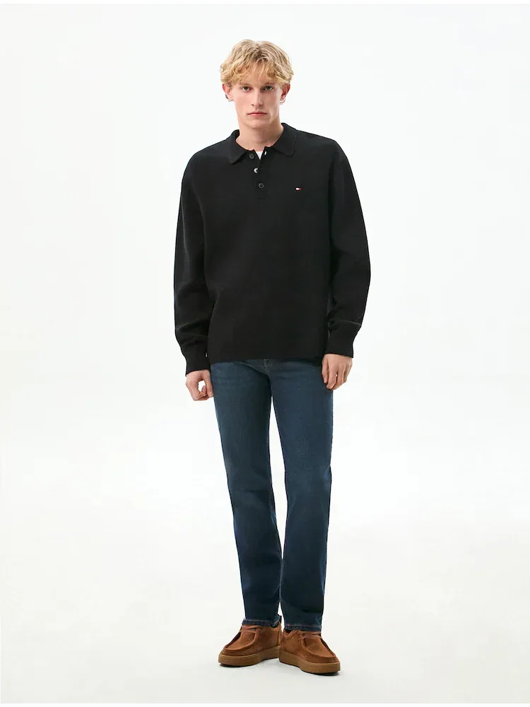 Свитер полноценный Milano Long Sleeve Polo TOMMY HILFIGER, Black — фото 2