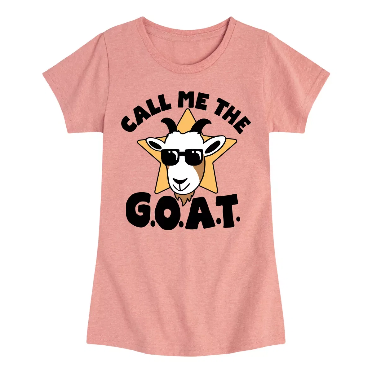Детское футболка для девочек с принтом Call Me The GOAT Instant Message, Desert Pink