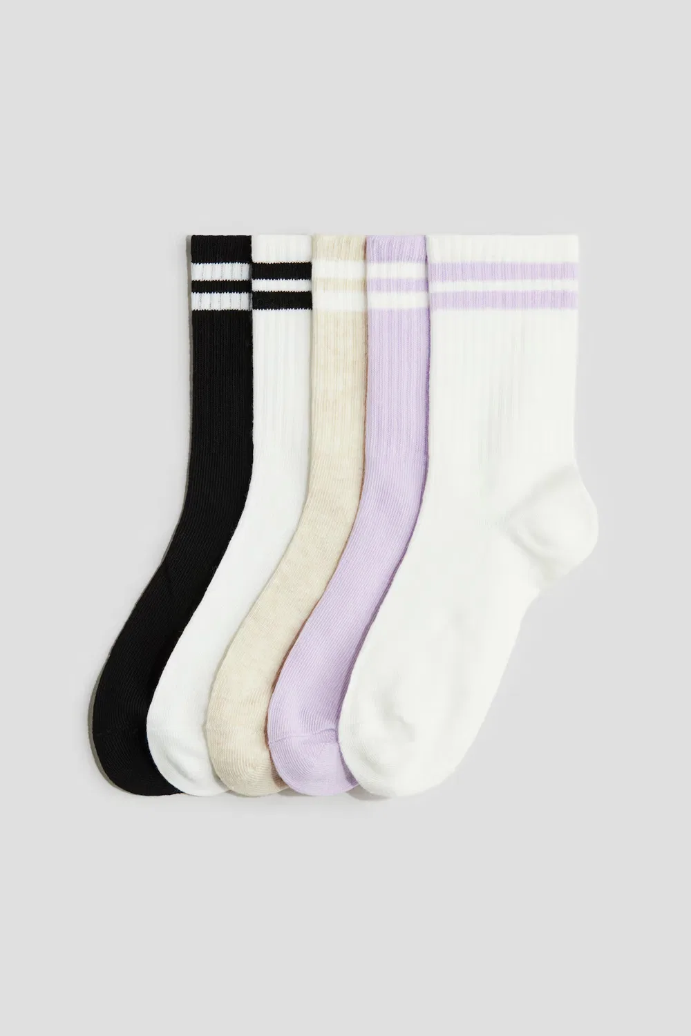 Набор из 5 пар носков H&M, Lila/Weiß