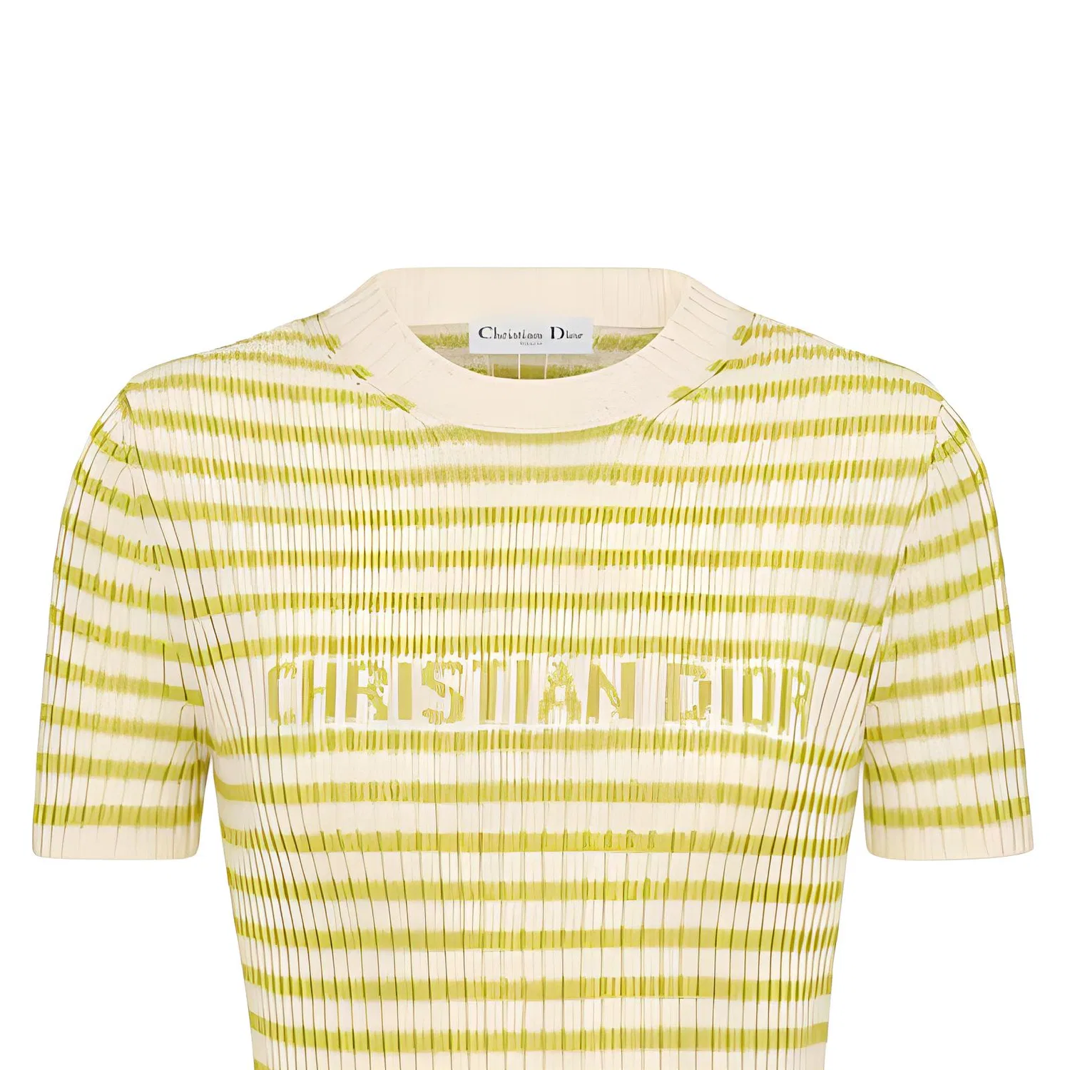Женская футболка с круглым вырезом прямого кроя Yellow DIOR, Yellow — фото 4