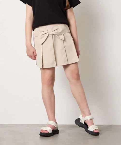 Детская плиссированная юбка с бантом Beige a.v.v