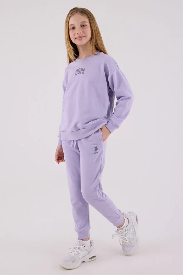 Детский спортивный костюм для девочек с принтом U.S. Polo Assn., Purple — фото 2