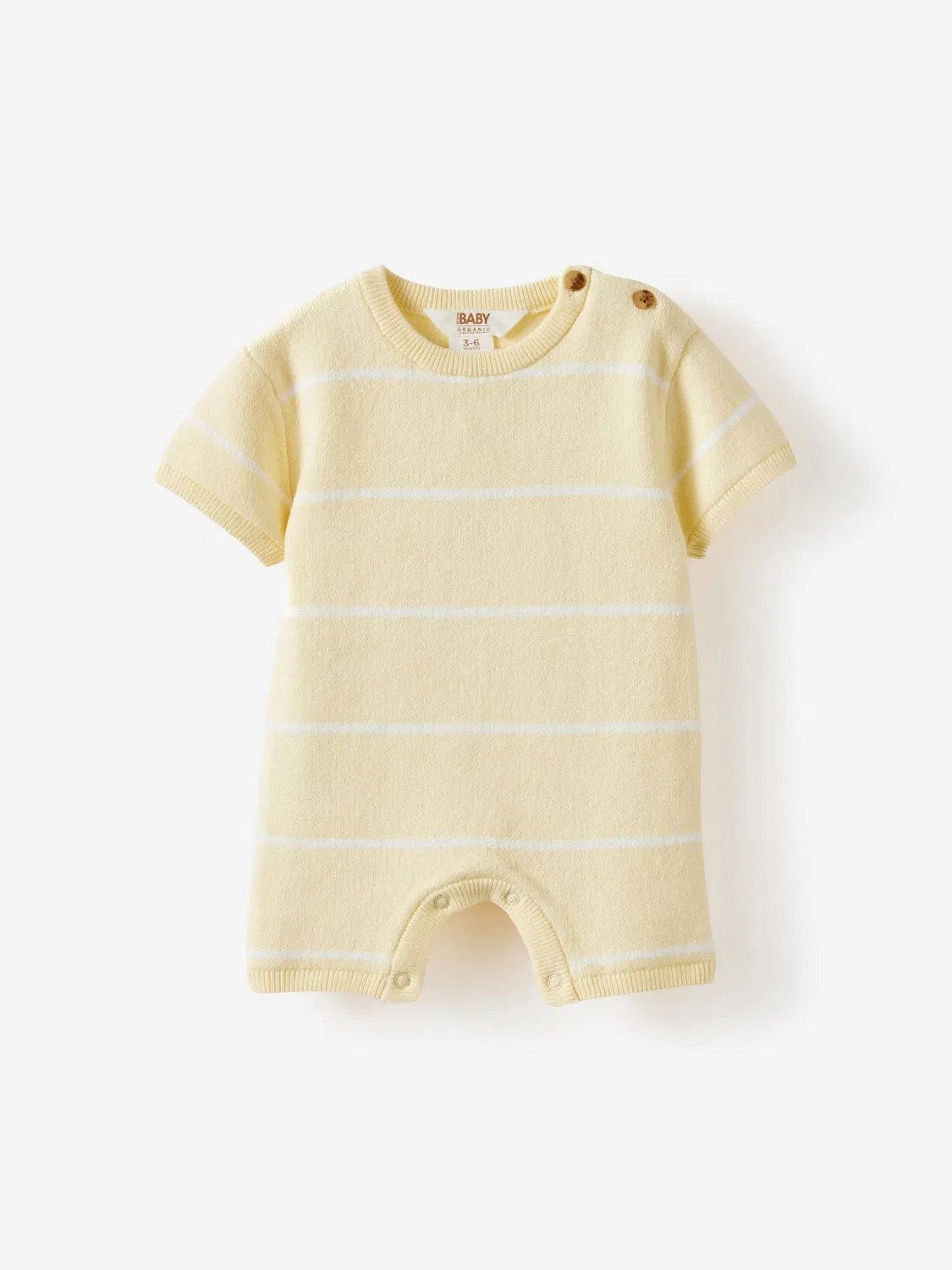 Комбинезон с вязаным узором, короткий рукав Cotton On, желтый/полоска