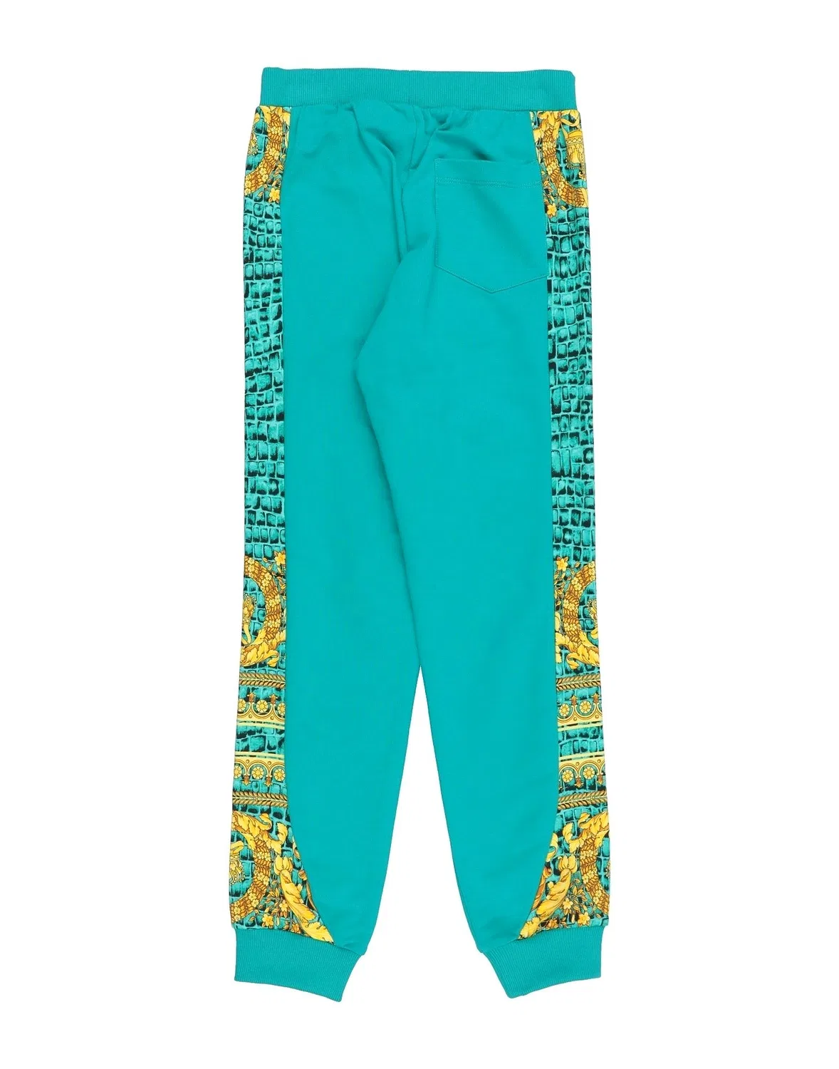 Детские спортивные штаны на флисе с принтом Versace Young, бирюзовый — фото 2