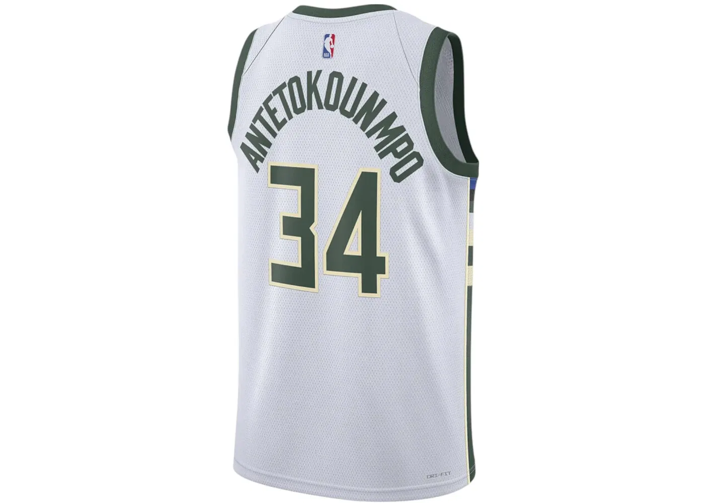 Мужская футболка с принтом Milwaukee Bucks Giannis Antetokounmpo Nike, White/Green/Cream — фото 2