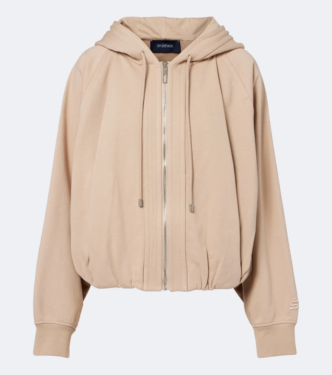 Худи из хлопковой смеси джерси SPORTMAX, бежевый