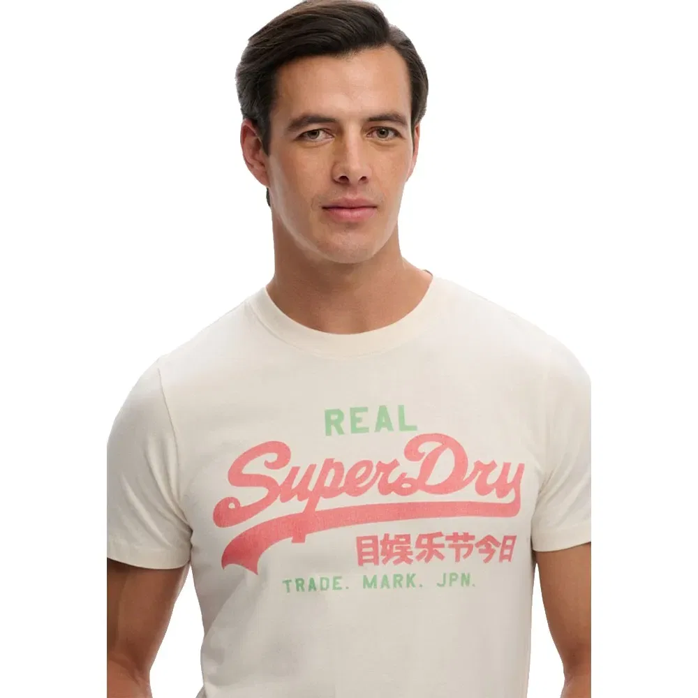 Мужская футболка с принтом Vintage Logo Classic Superdry, Beige — фото 4