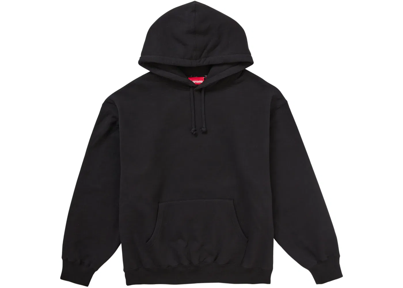 Мужской свитшот с капюшоном с сатиновой аппликацией Supreme Sweatshirt (FW24), Black — фото 2