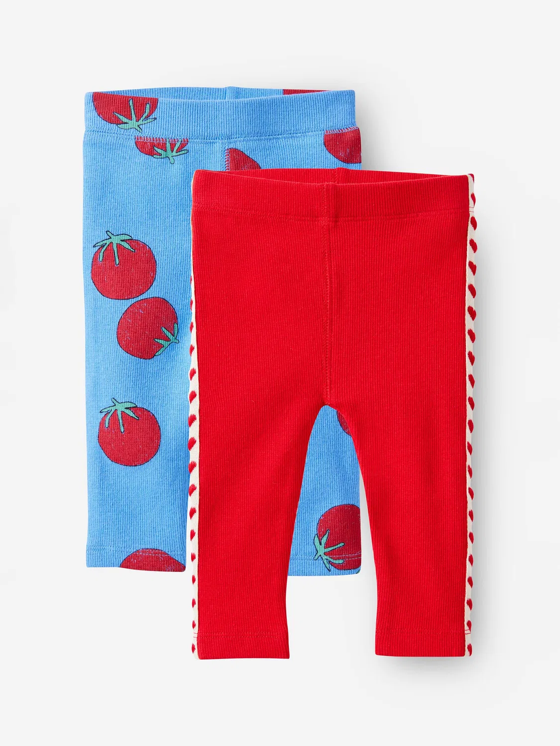 Леггинсы из мягкого риба, комплект 2 шт Cotton On, Blue Bonnet/Tomatoes