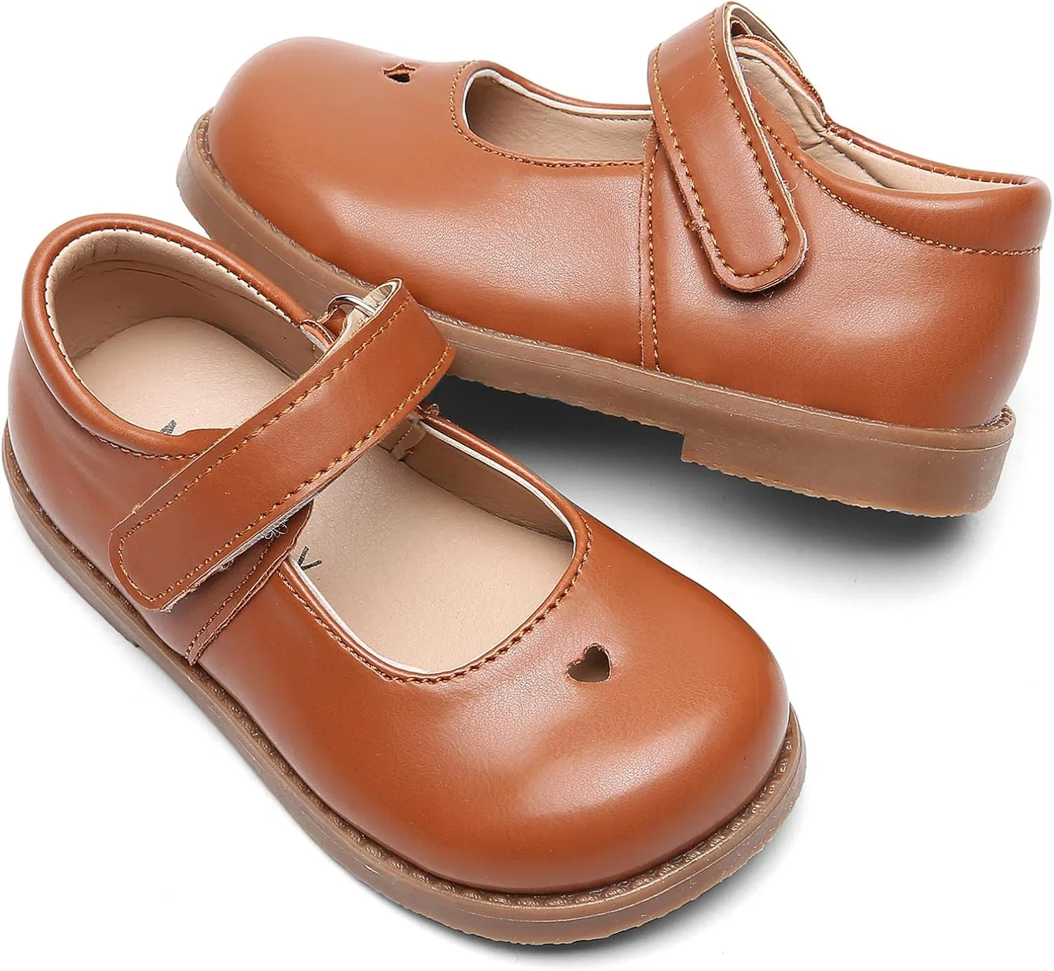 Детские туфли Мэри Джейн для девочек Classic Mary Jane Flats DADAWEN, Brown — фото 4