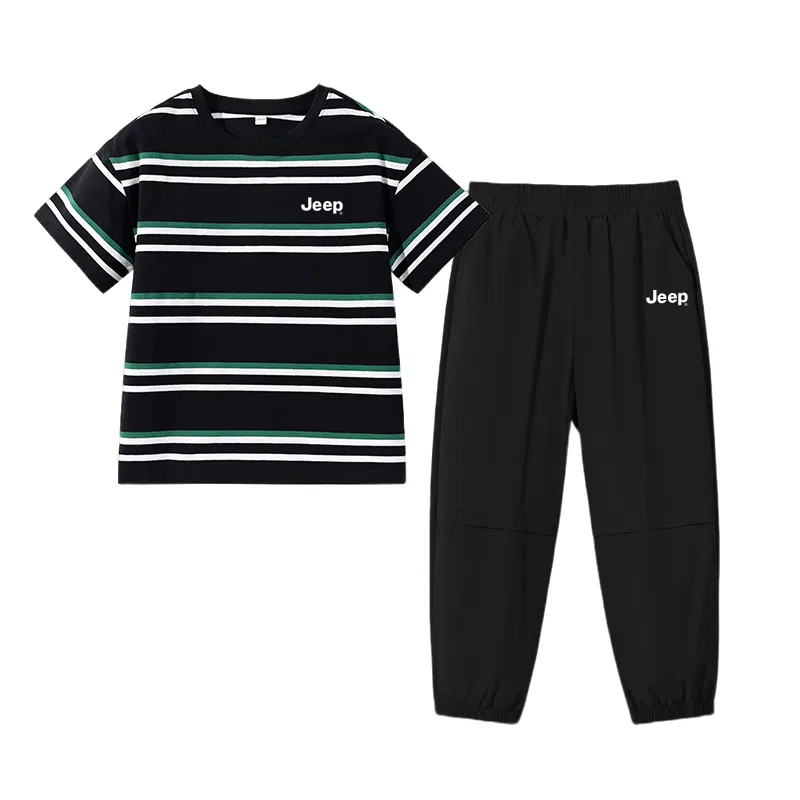 Детский комплект из футболки с длинным рукавом и брюк, Jeep, Black Green/E White Logo K — фото 3