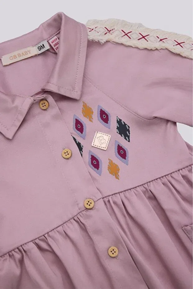 Детское платье для девочек хлопковое Gb Baby, Pink — фото 2
