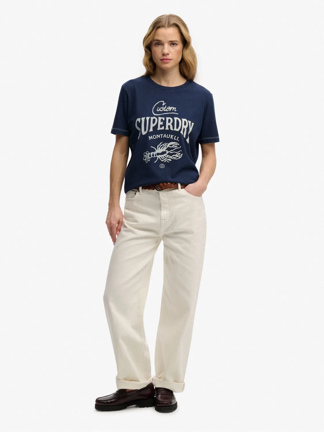 Футболка, свободная посадка, Heritage Hamptons Superdry, темно-синий — фото 3