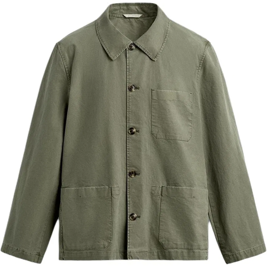 Мужская рубашка с воротником Washed Green ZARA, Washed Green
