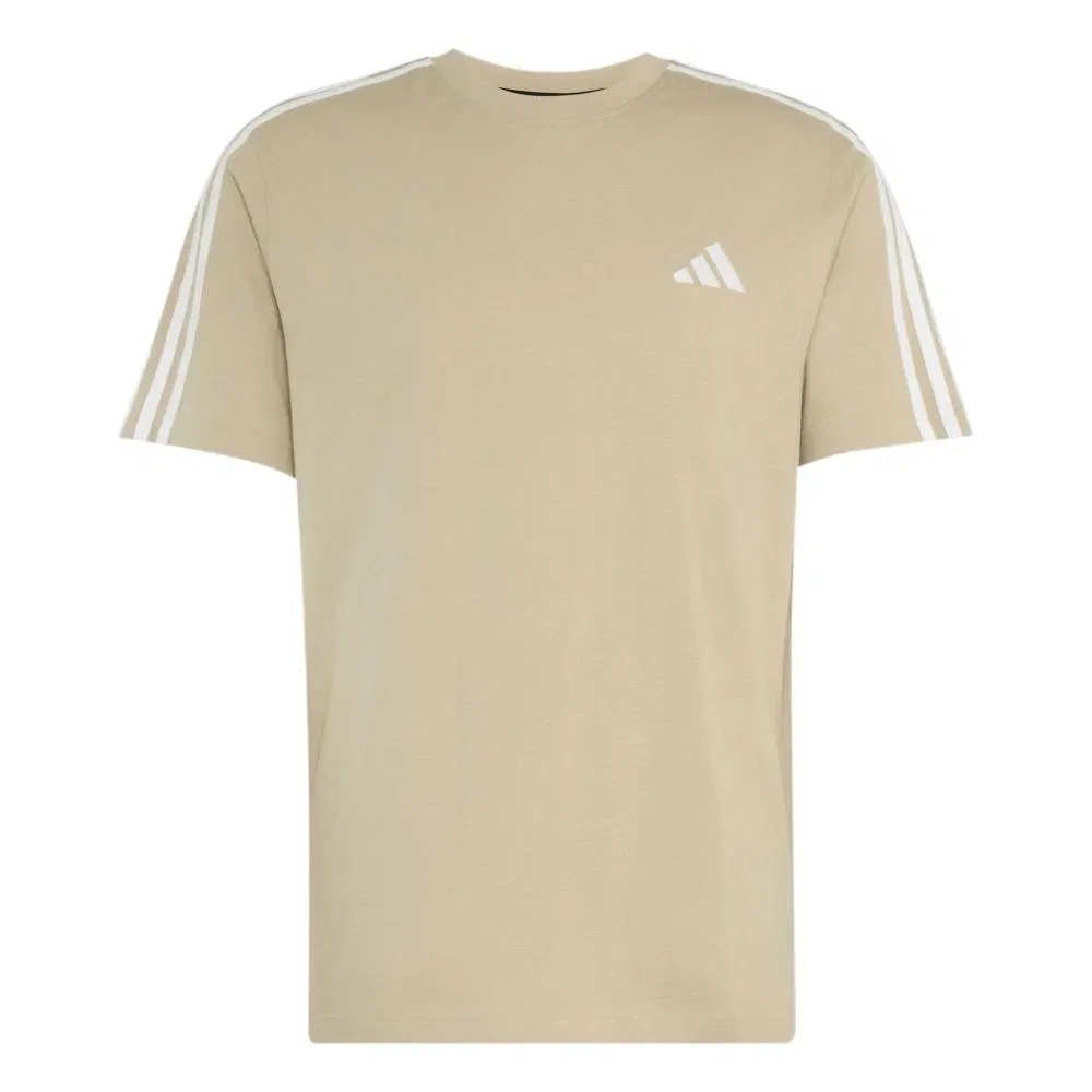 Мужская футболка с коротким рукавом Essentials 3-Stripes Single Jersey Left Chest Branded Adidas, Beige — фото 3