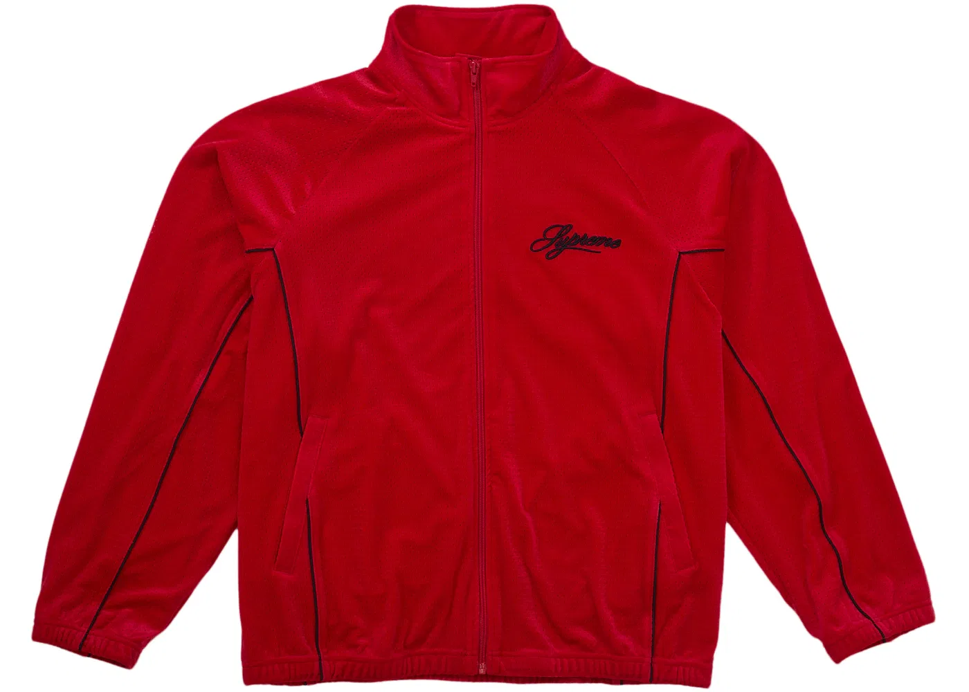 Мужская куртка из велюра с сеткой Supreme, Red
