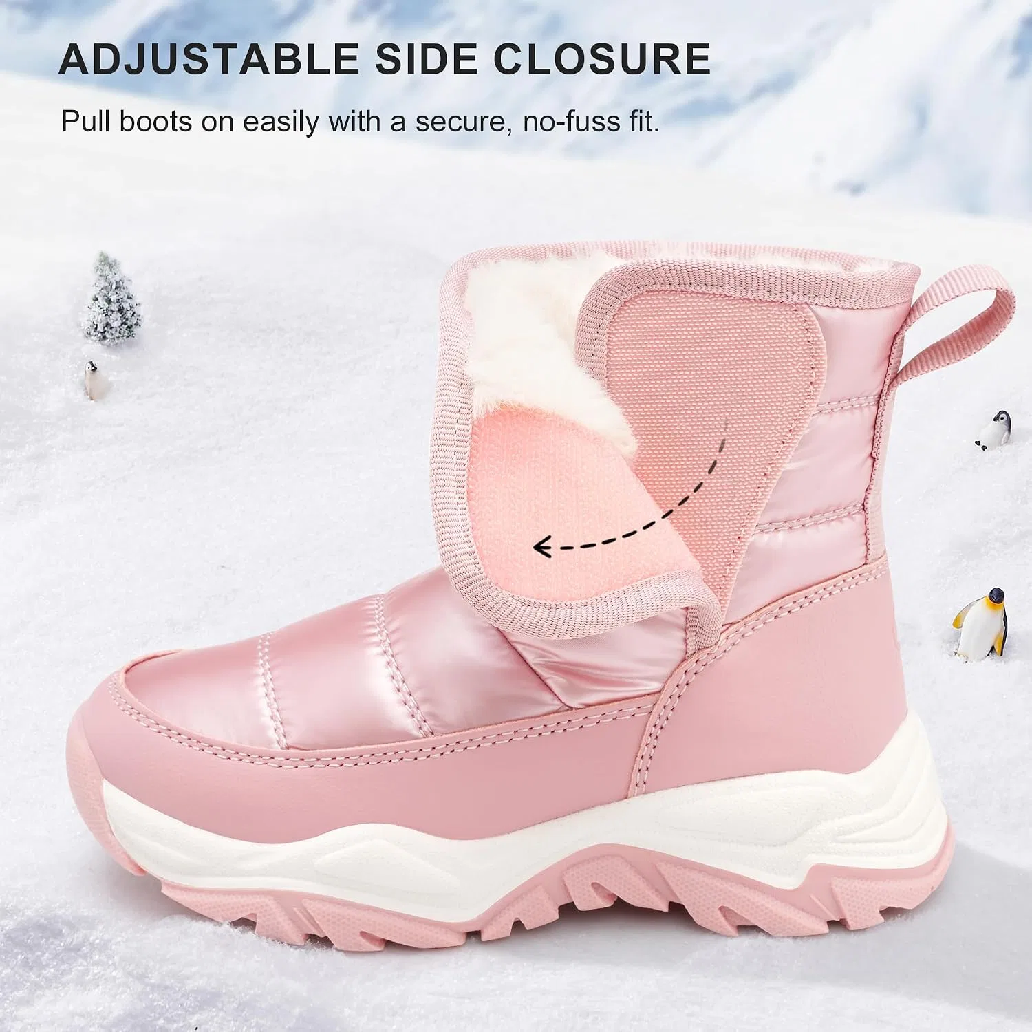 Детские зимние сапоги для девочек с утеплителем Stelle, Pink — фото 4