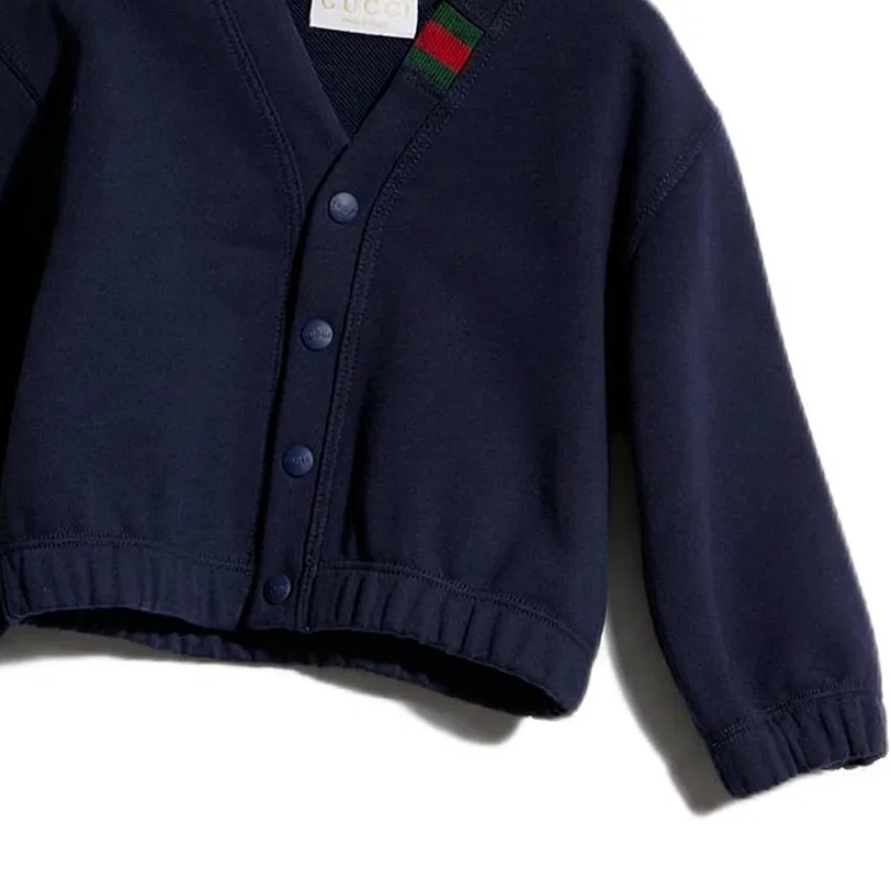 Детское топ-футболка с V-образным вырезом GUCCI, Dark Blue — фото 4