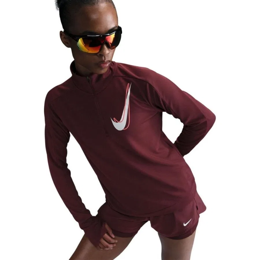 Спортивная кофта с принтом Swoosh Dri-Fit Nike, Бордовый