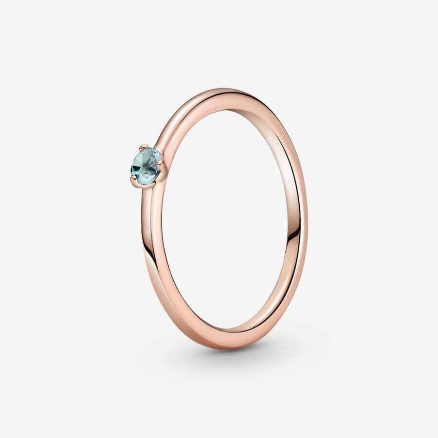 

Кольцо Pandora Timeless Light Blue Solitaire, розовое золото