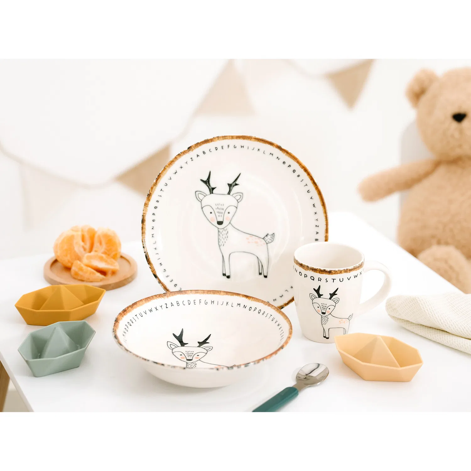 Детский набор посуды 3 предмета Freunde des Waldes Reh CreaTable — фото 2