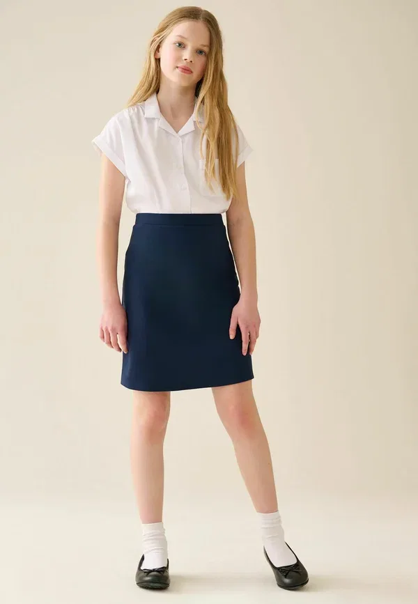 Юбка джерси, фасон A-line, Senior jersey pencil skirt, Next, Navy blue, темно-синий