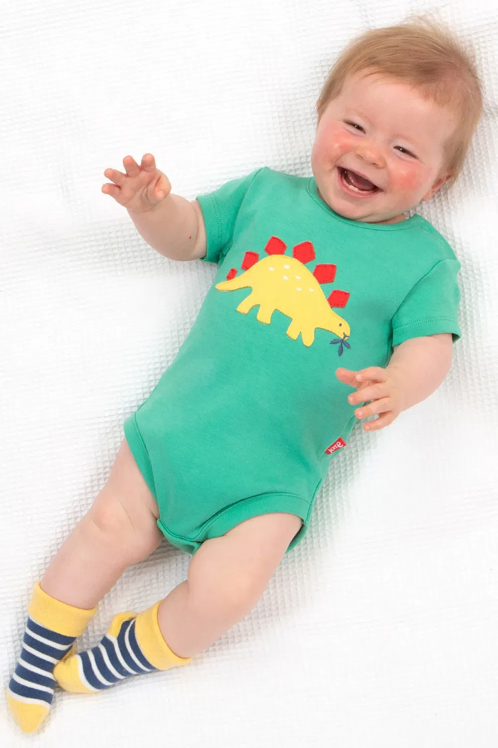 Детское боди из органического хлопка Baby dino day Kite, Green — фото 2