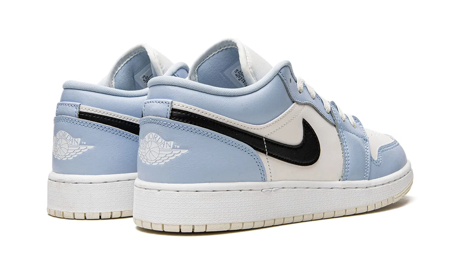 Детские кроссовки для мальчиков с принтом Air Jordan 1 NIKE, Ice Blue Black White Sail — фото 3