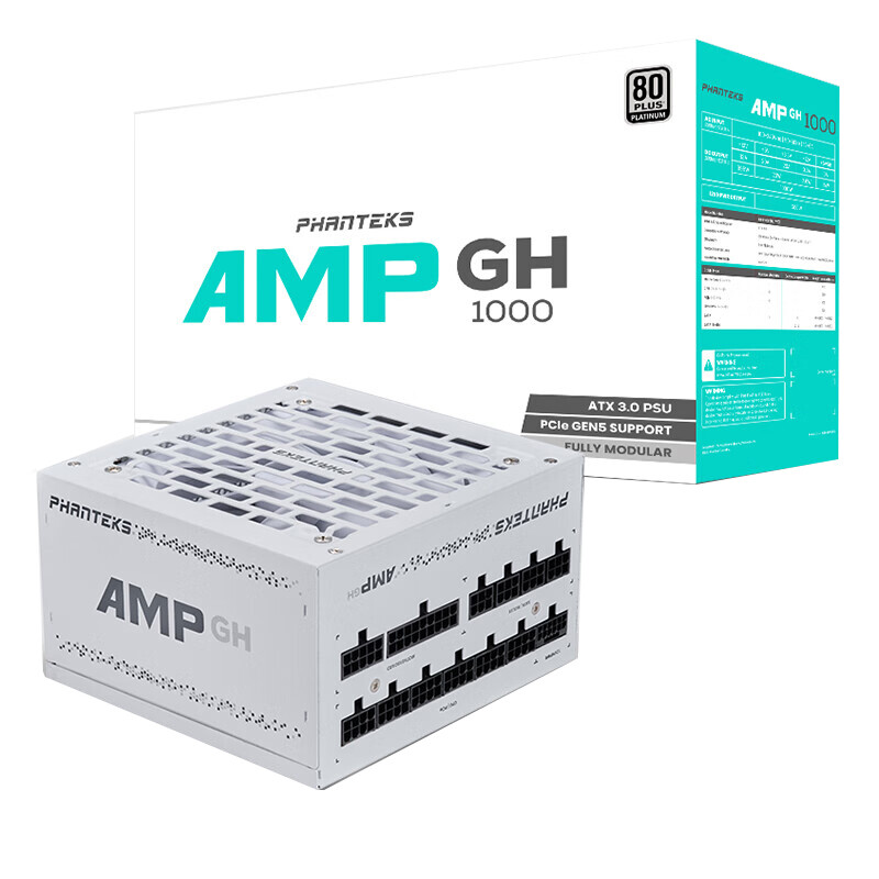 

Блок питания Phanteks AMP GH 1000W Platinum, 1000 Вт, белый