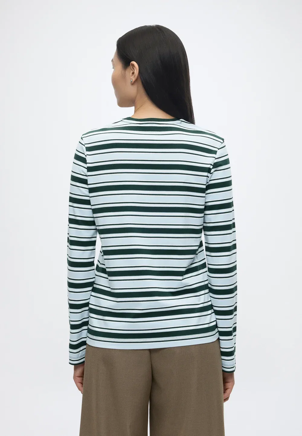 Футболка Lacoste с длинным рукавом, полосатая, зеленый/светло-голубой — фото 3