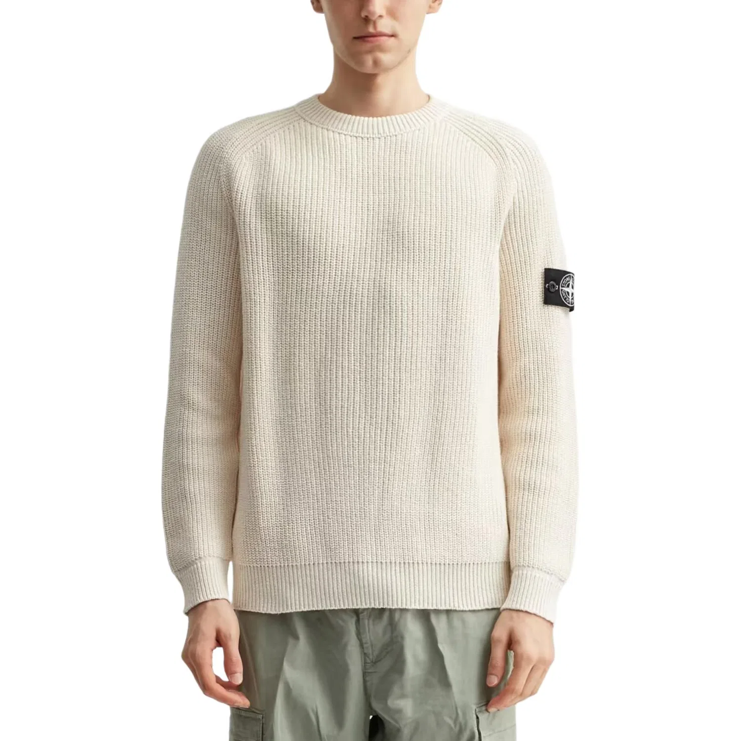 Свитер с логотипом Stone Island Ivory — фото 3