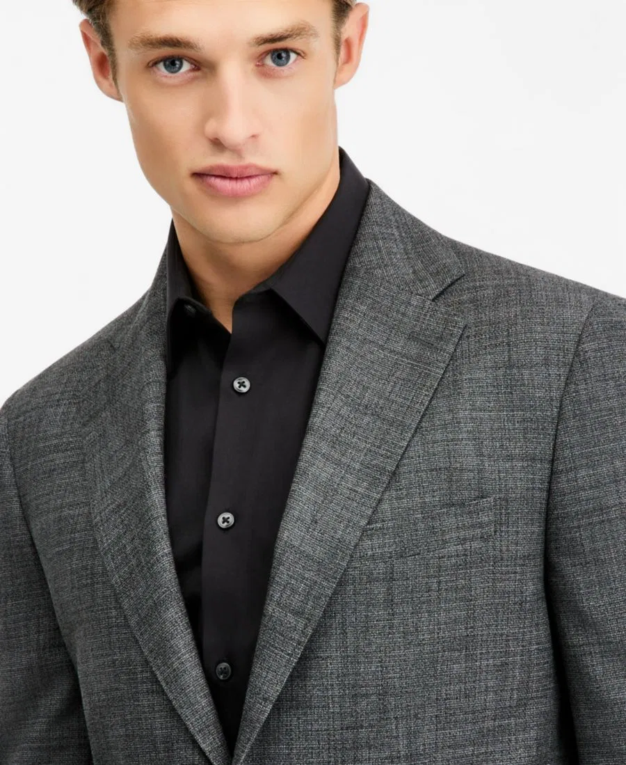 Пиджак с фактурной тканью, Slim Fit Calvin Klein, Grey — фото 3