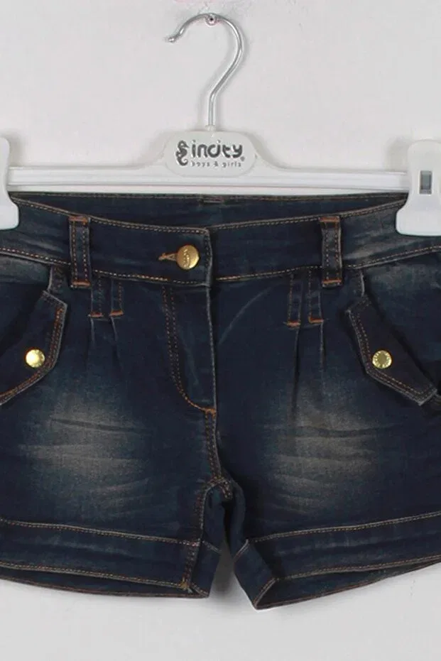 Детские шорты джинсовые с золотыми пуговицами Incity, Navy Blue — фото 2