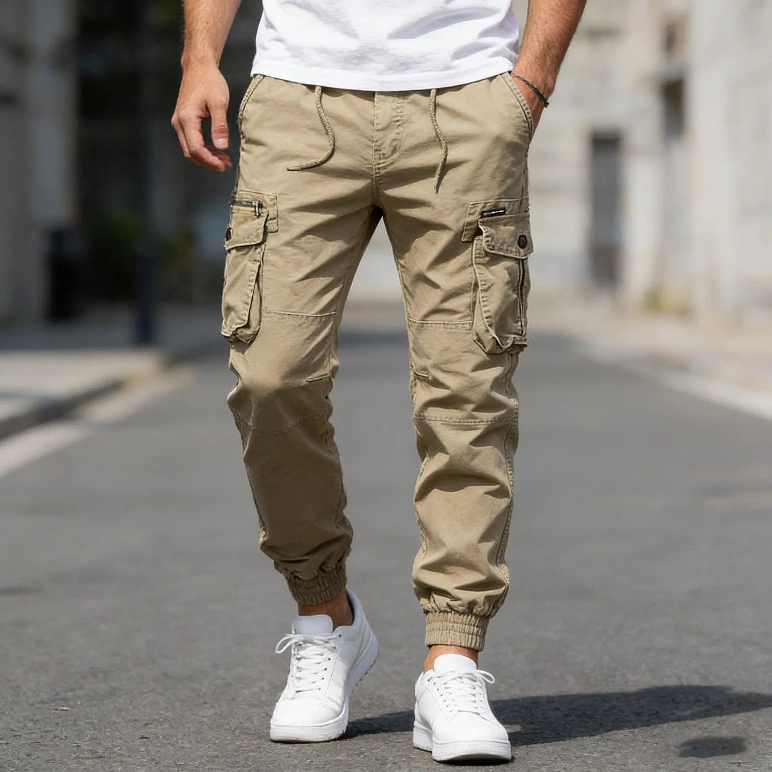 Мужские тактические брюки карго из рипстопа, Military Style, хаки — фото 2