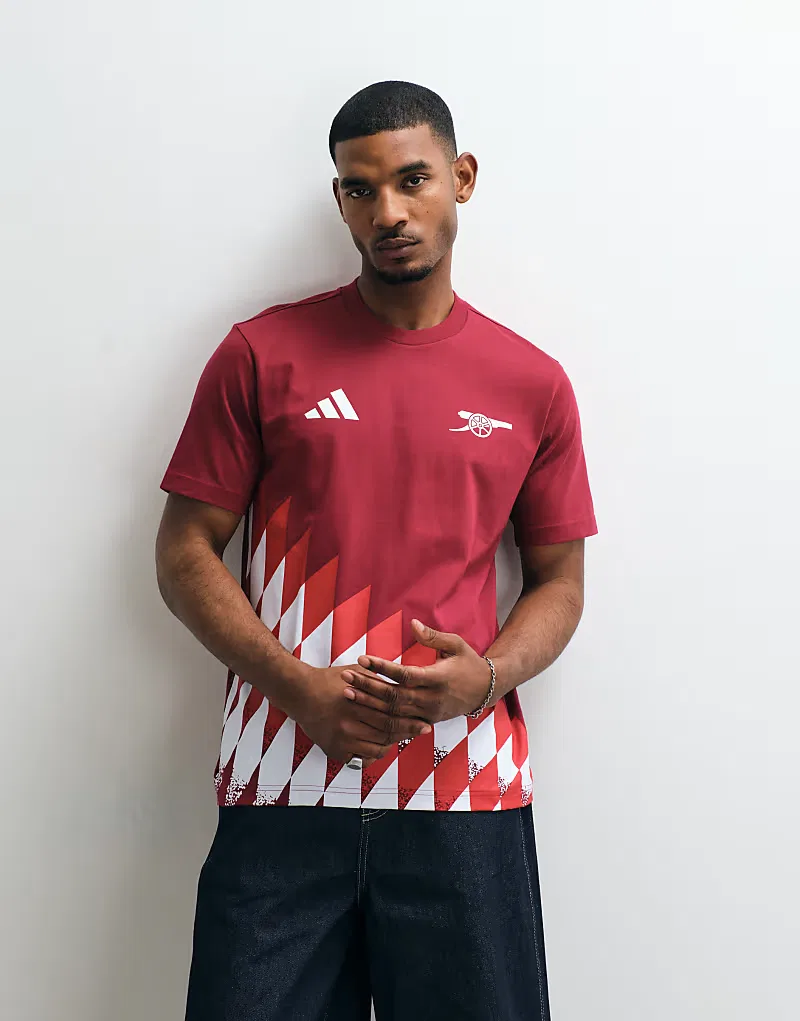 Футболка Adidas Football - Arsenal 26/27 Stadium -, бордовый с принтом