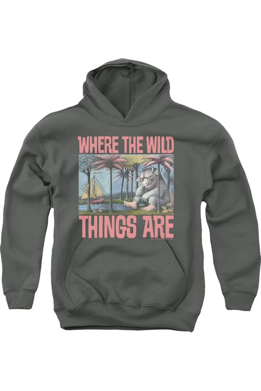 Детское худи с принтом Where The Wild Things Are Cover Gildan, Charcoal