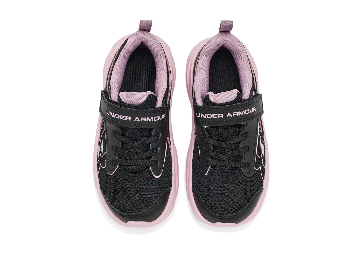 Детские кроссовки Pre School Surge 5 с альтернативной застежкой (для малышей) Under Armour Kids, Black/Prime Pink/Mauve Pink — фото 3