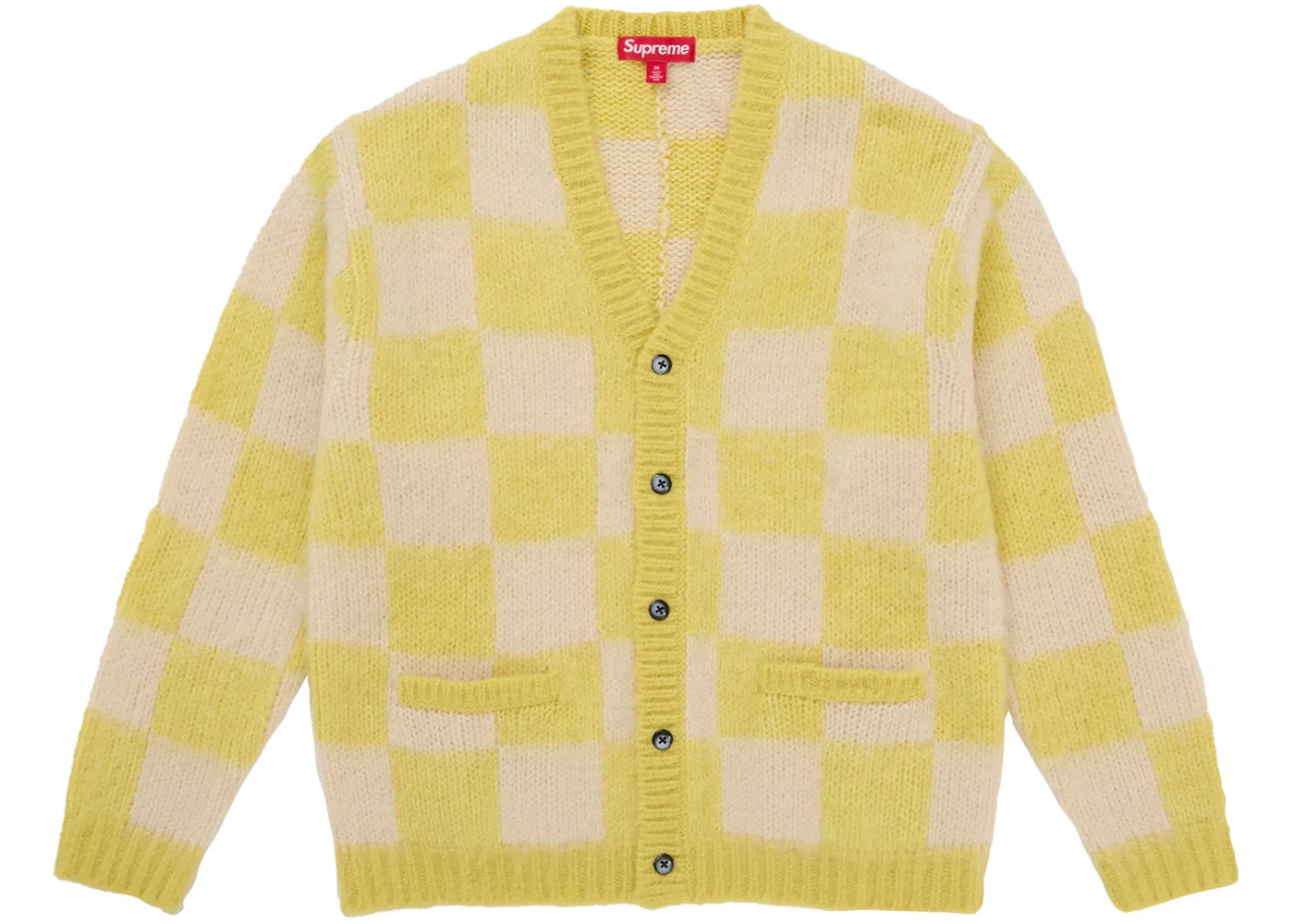 Мужской кардиган с шахматным принтом Cardigan Supreme, Yellow