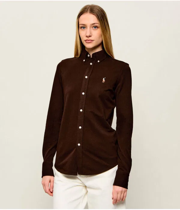 Женская рубашка из хлопка Oxford Polo Ralph Lauren, коричневый