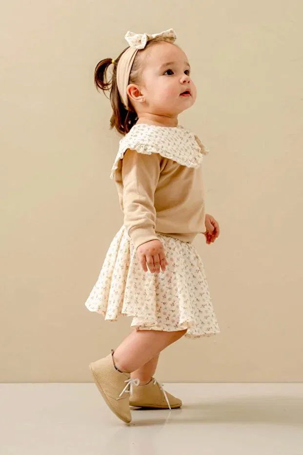 Детский комплект для девочек с цветочным принтом Glam Jnf Kids, Coffee With Milk