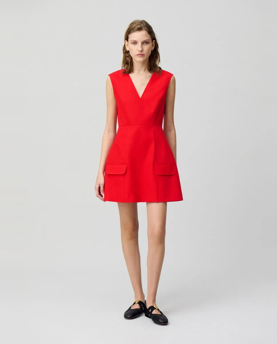 

Короткое облегающее платье без рукавов Claudie Pierlot, красный
