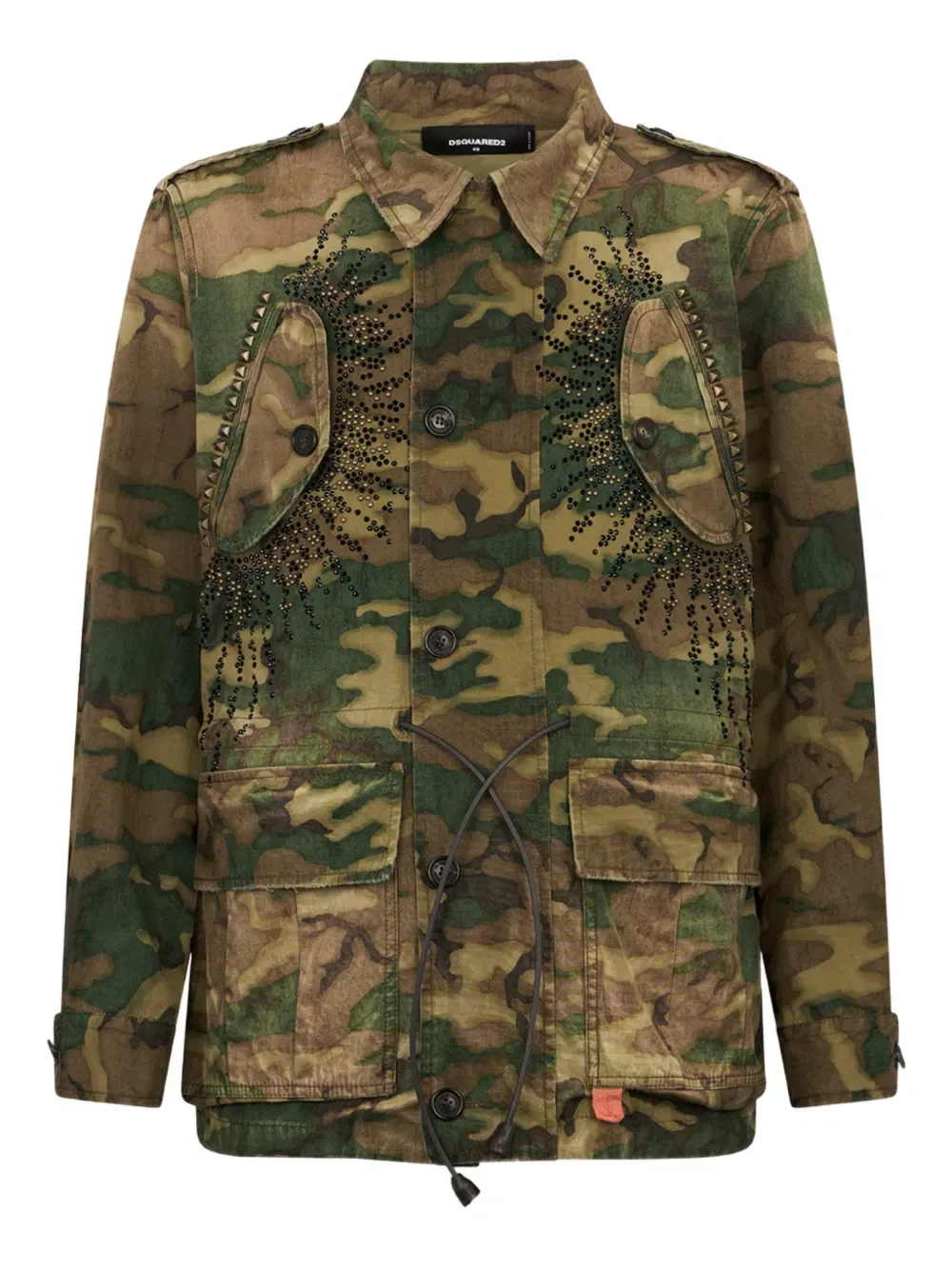 Куртка камуфляжной расцветки Rebel tag Dsquared2, зеленый